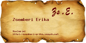 Zsemberi Erika névjegykártya